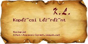 Kopácsi Lóránt névjegykártya