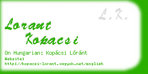 lorant kopacsi business card
