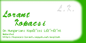 lorant kopacsi business card